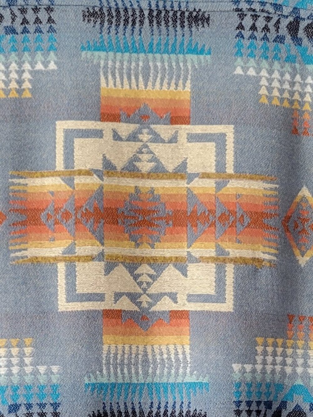 PENDLETON WOMEN'S WOOL BOMBER JACKET NWT L CHIEF JOSEPH PATTERN BLUE MULTI - Picture 12 of 13